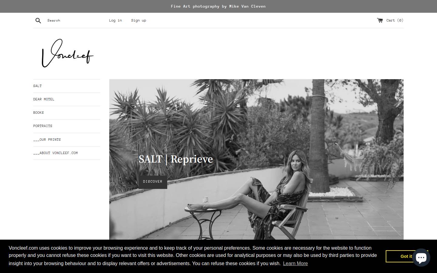 voncleef.com homepage screenshot