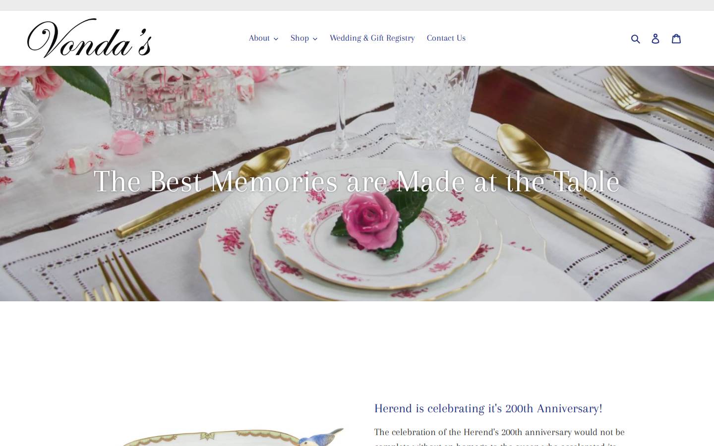 vondasgifts.com homepage screenshot