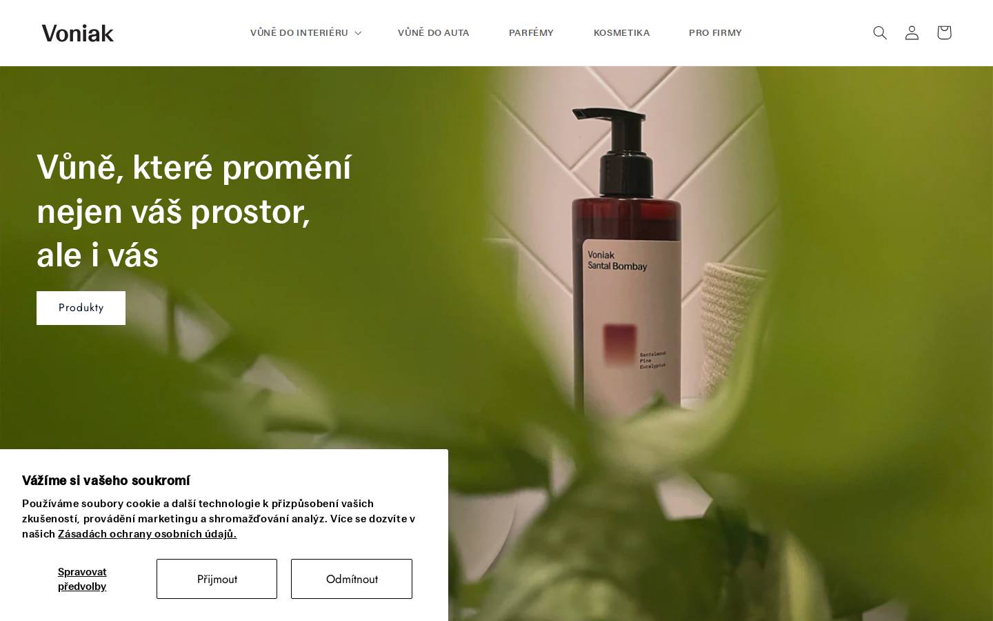 voniak.cz homepage screenshot