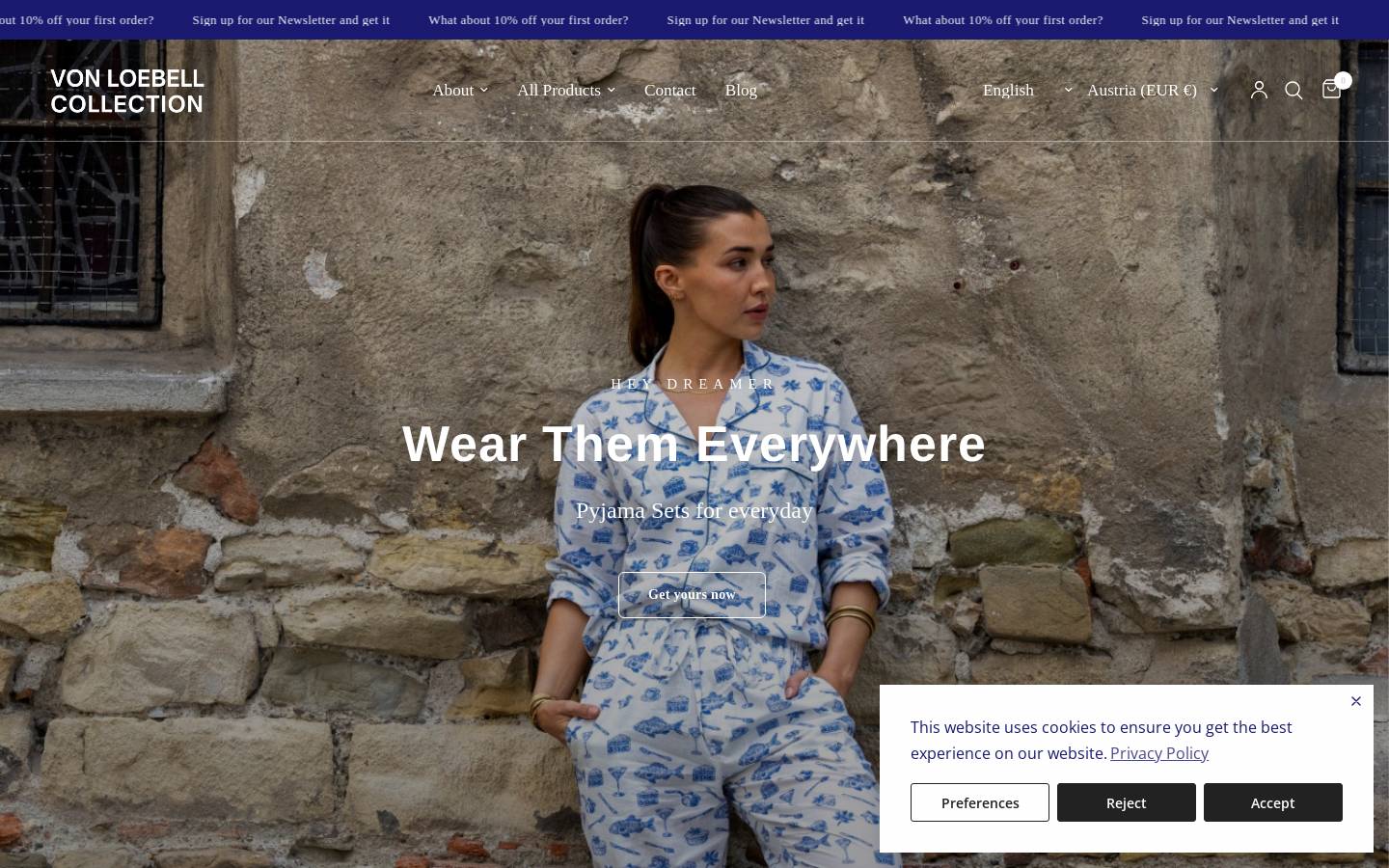 VON LOEBELL Collection homepage screenshot