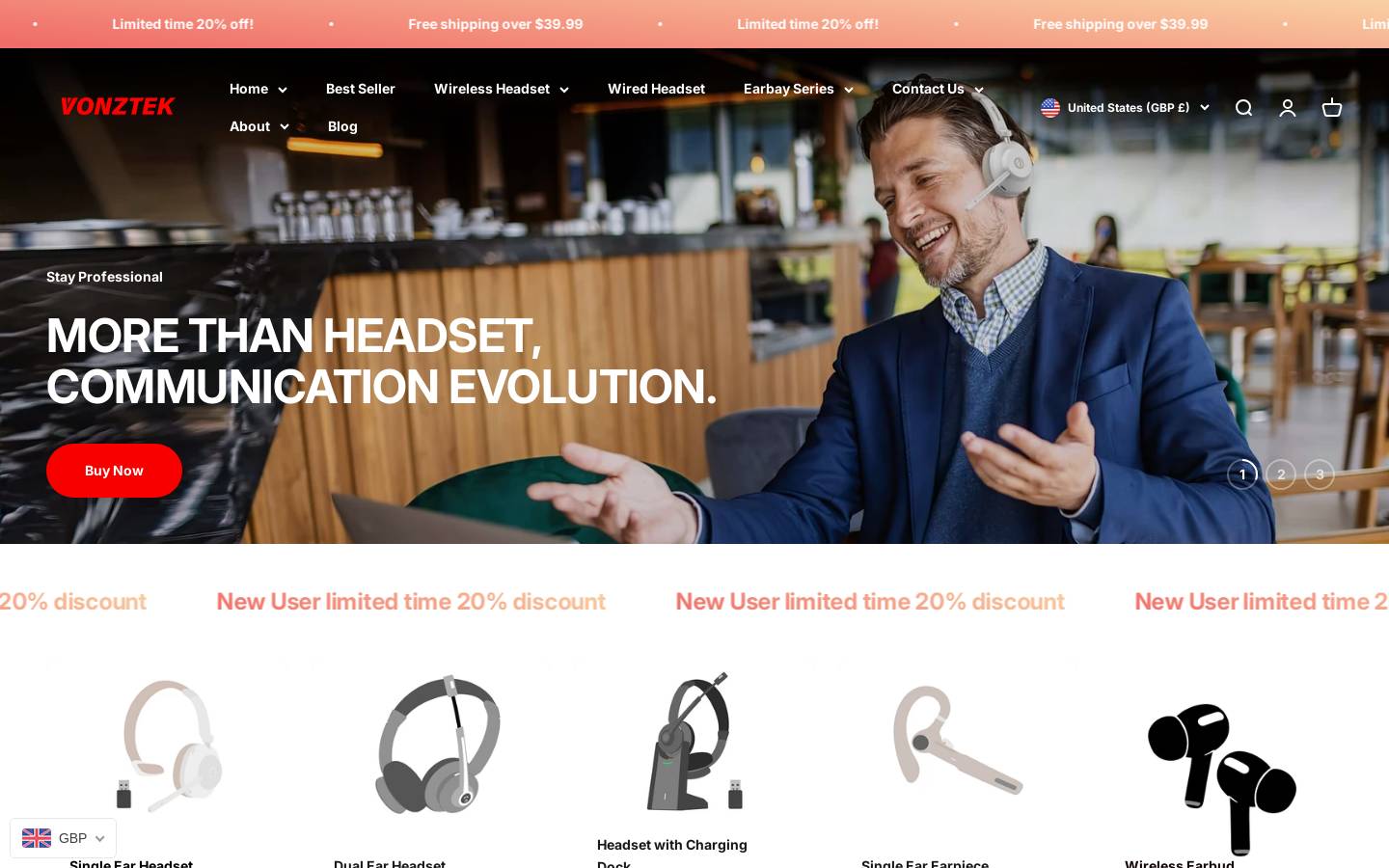vonztek.com homepage screenshot