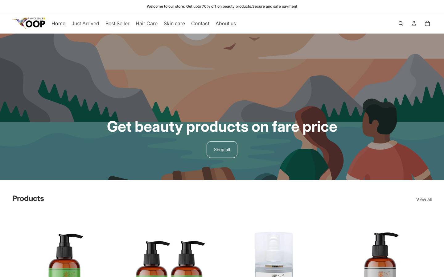 Voop homepage screenshot