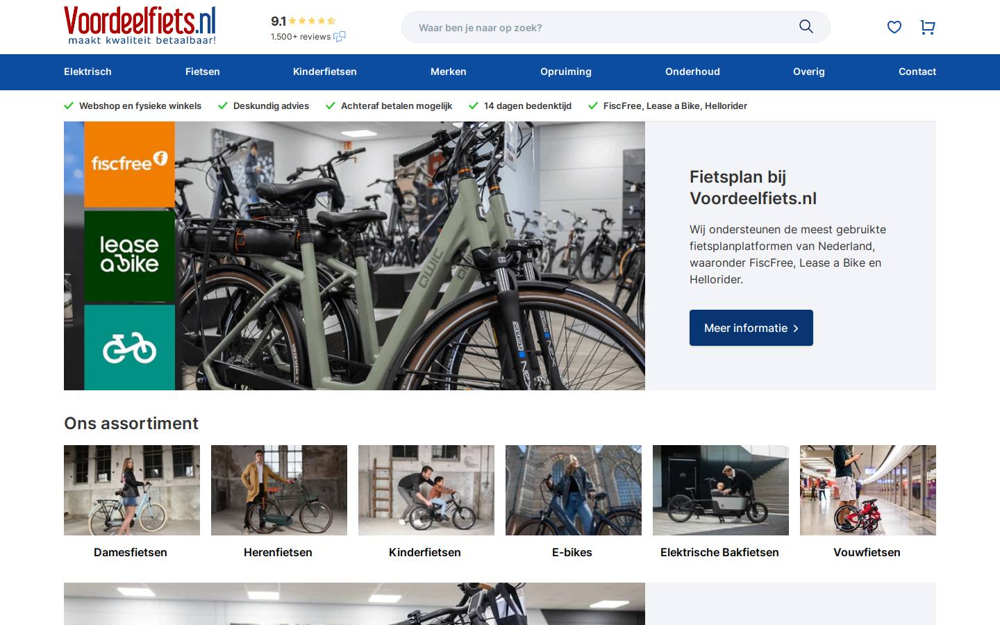 Voordeelfiets.nl homepage screenshot