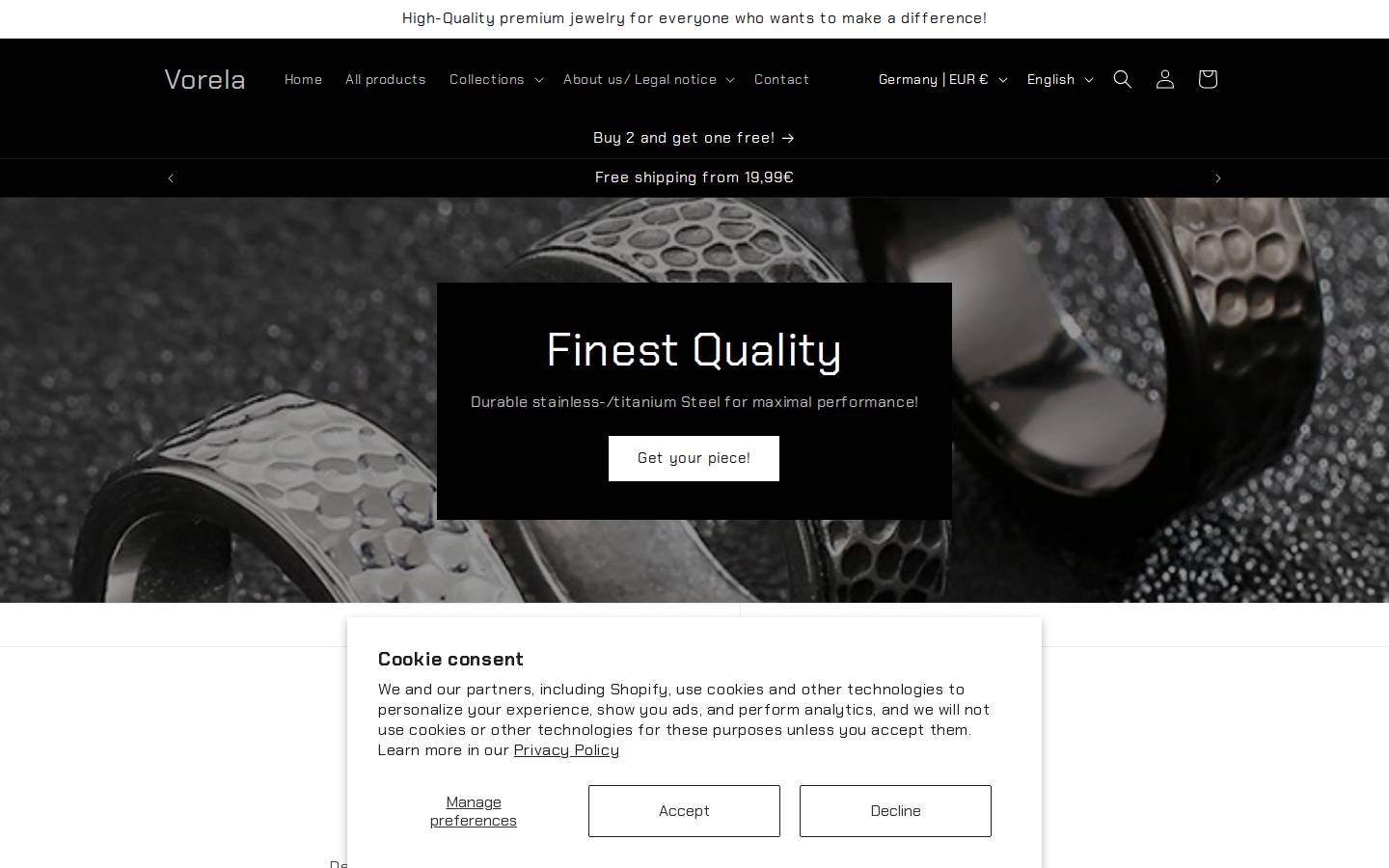 vorela.shop homepage screenshot
