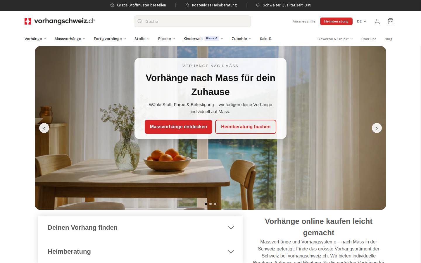 vorhangschweiz.ch homepage screenshot