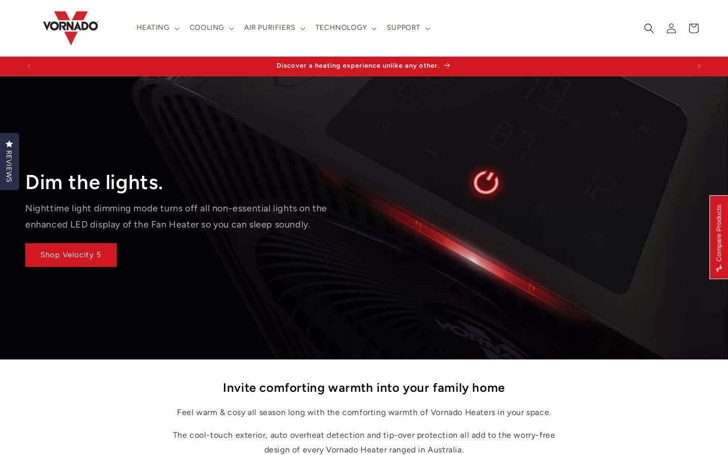 vornado.com.au homepage screenshot