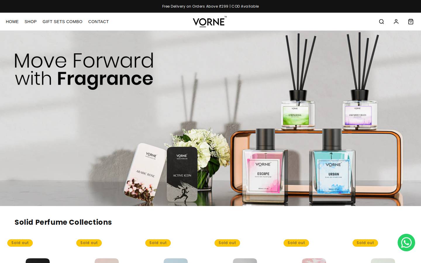 vorne.in homepage screenshot