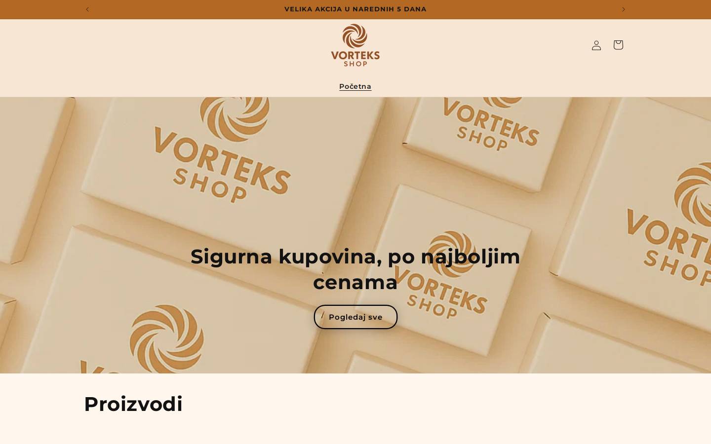 vorteksshop.com homepage screenshot