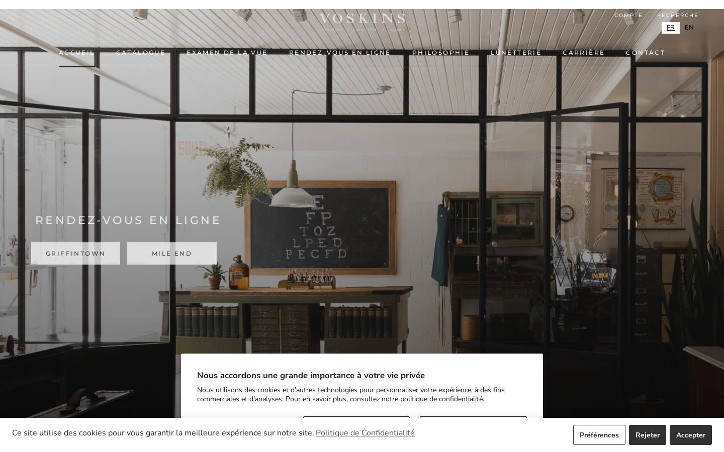 voskins.com homepage screenshot