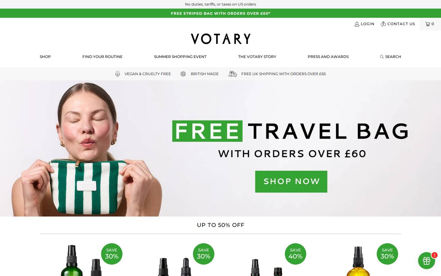 votary.co.uk homepage screenshot
