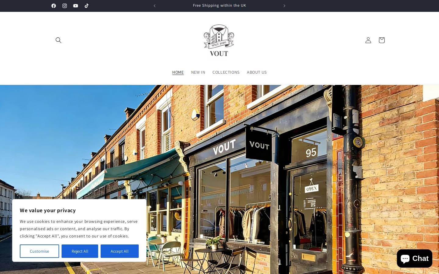 Vout homepage screenshot