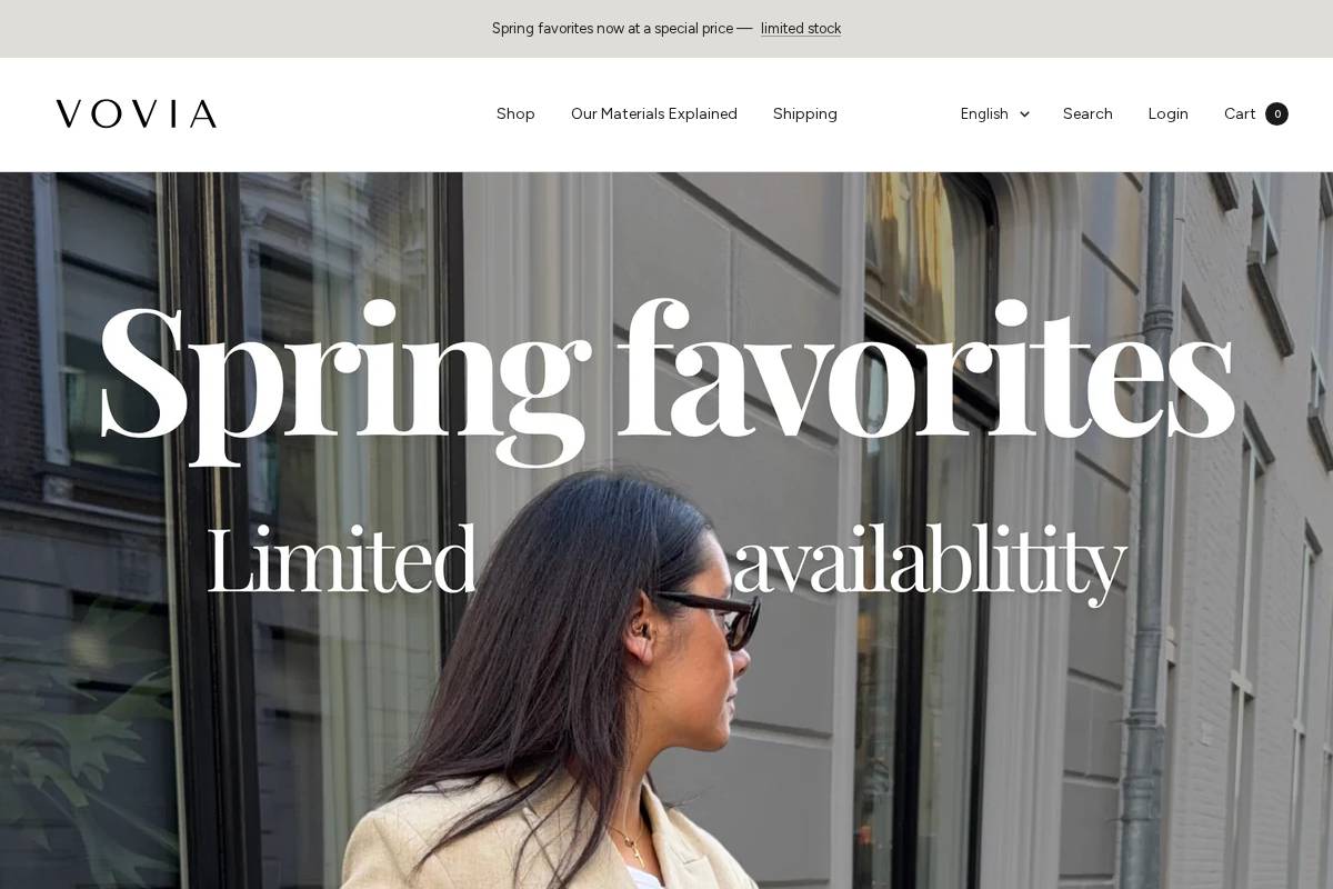Voviabags homepage screenshot