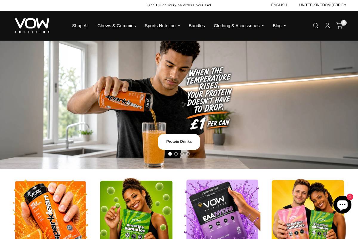 VOW_Nutrition homepage screenshot
