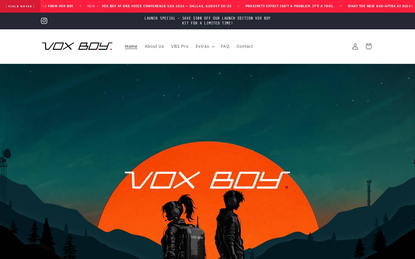 voxboy.com homepage screenshot