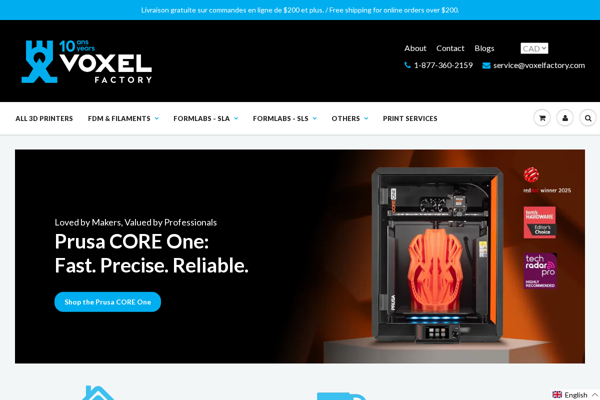 Voxel Factory homepage screenshot