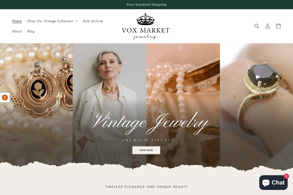 VoxMarket Jewelry homepage screenshot