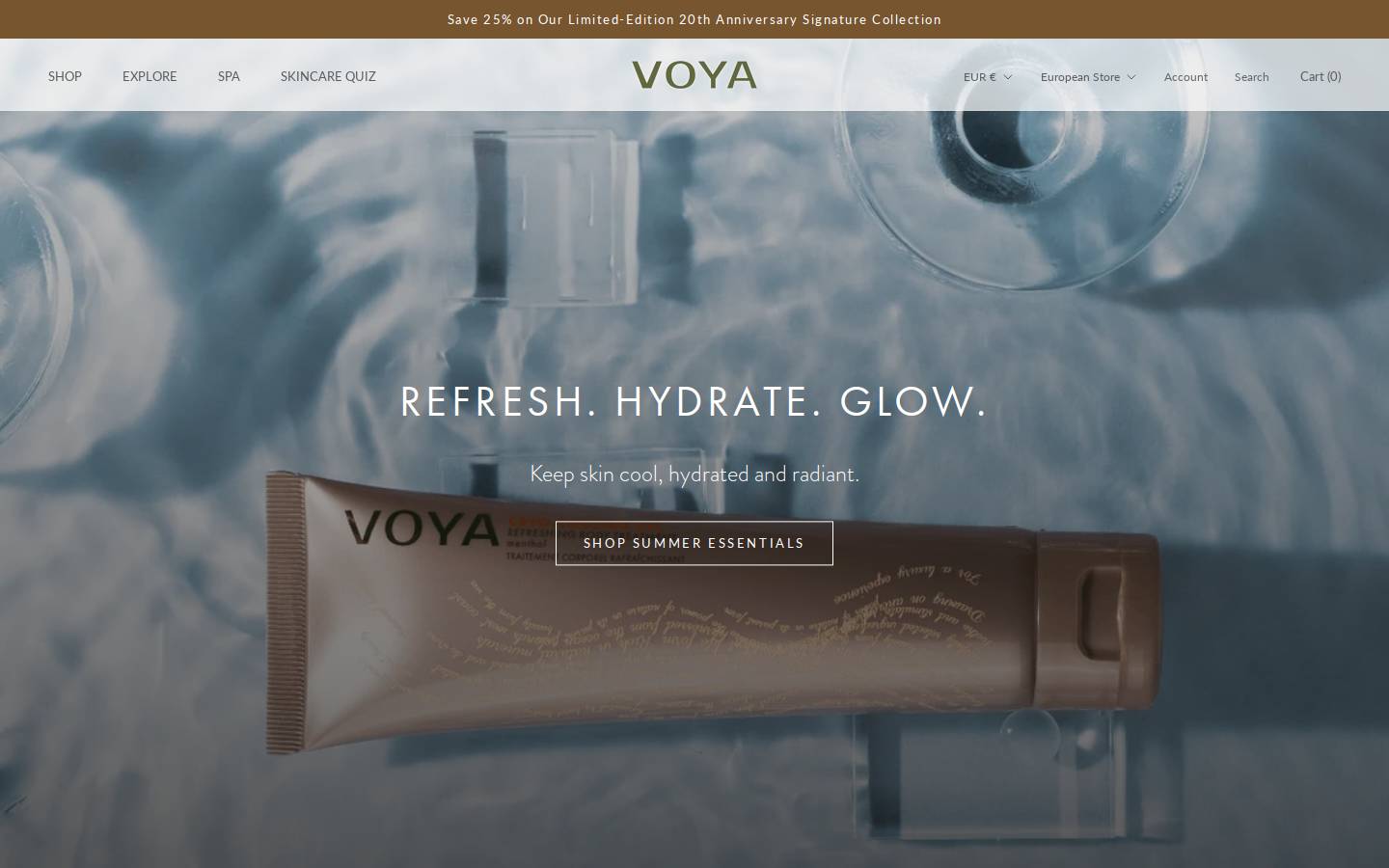 Voya homepage screenshot