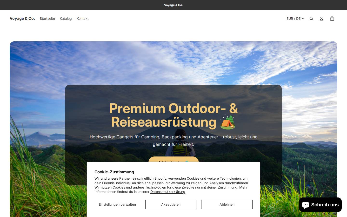 voyageco.store homepage screenshot