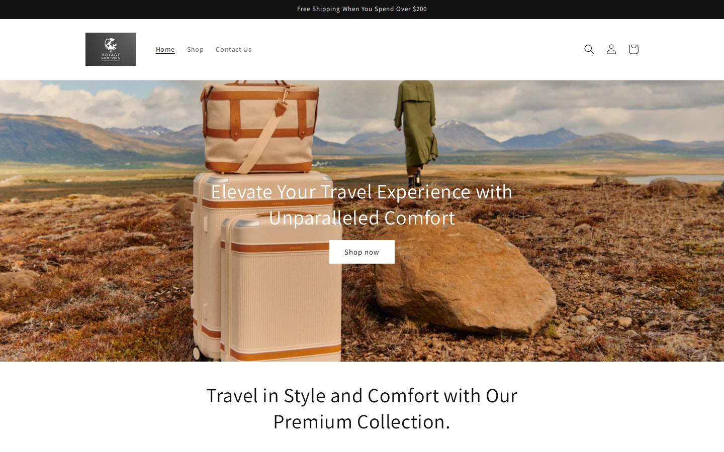 voyagecomforts.com homepage screenshot