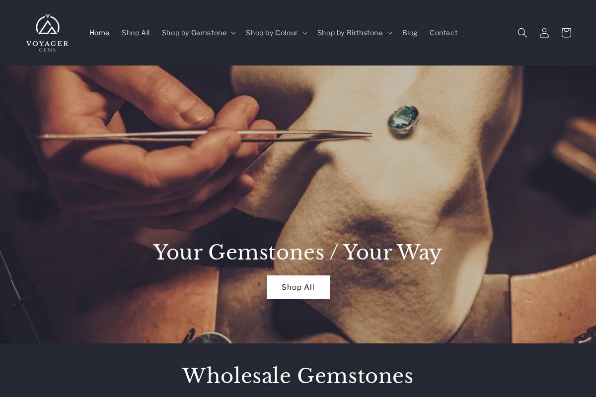 voyagergems.co.za homepage screenshot
