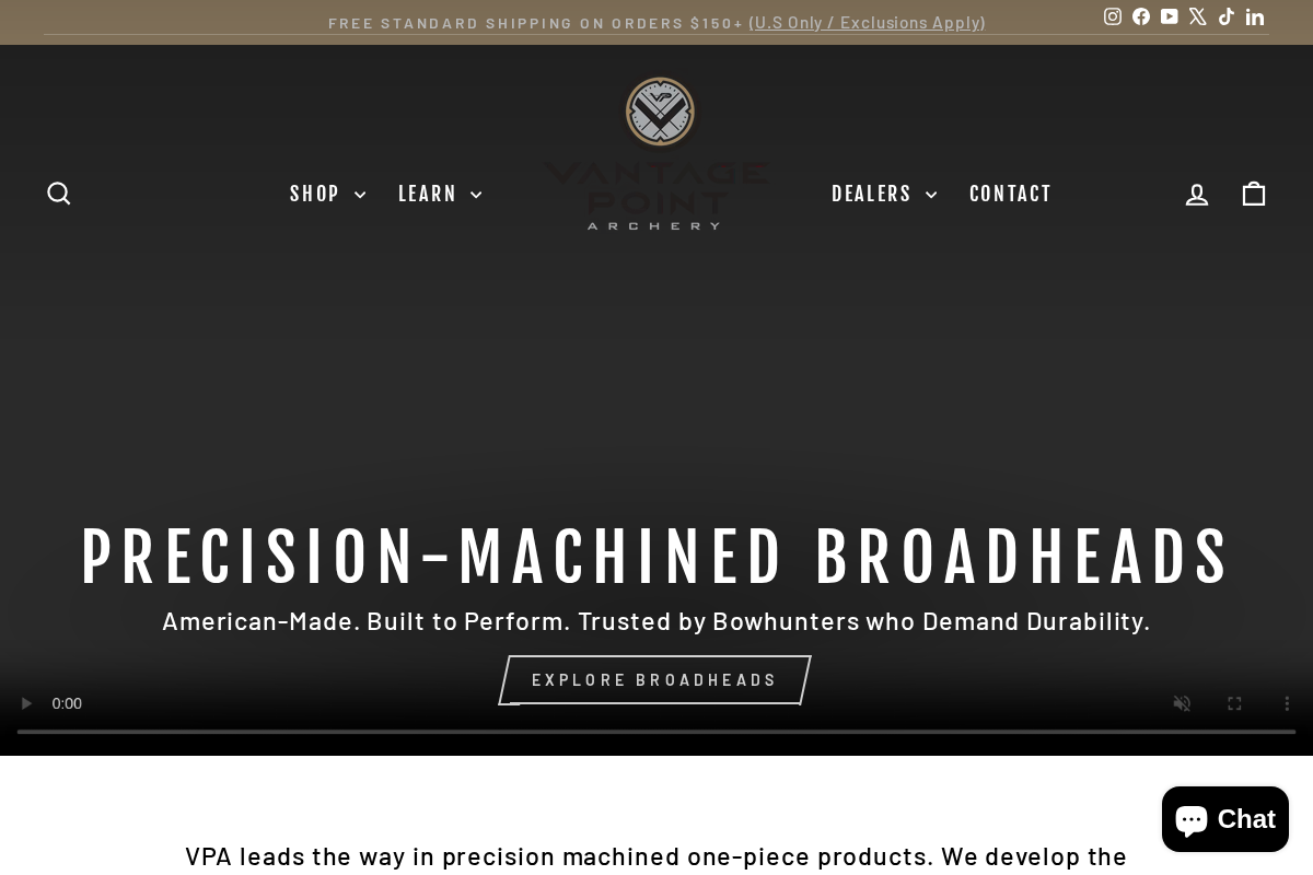 Vantage Point Archery homepage screenshot