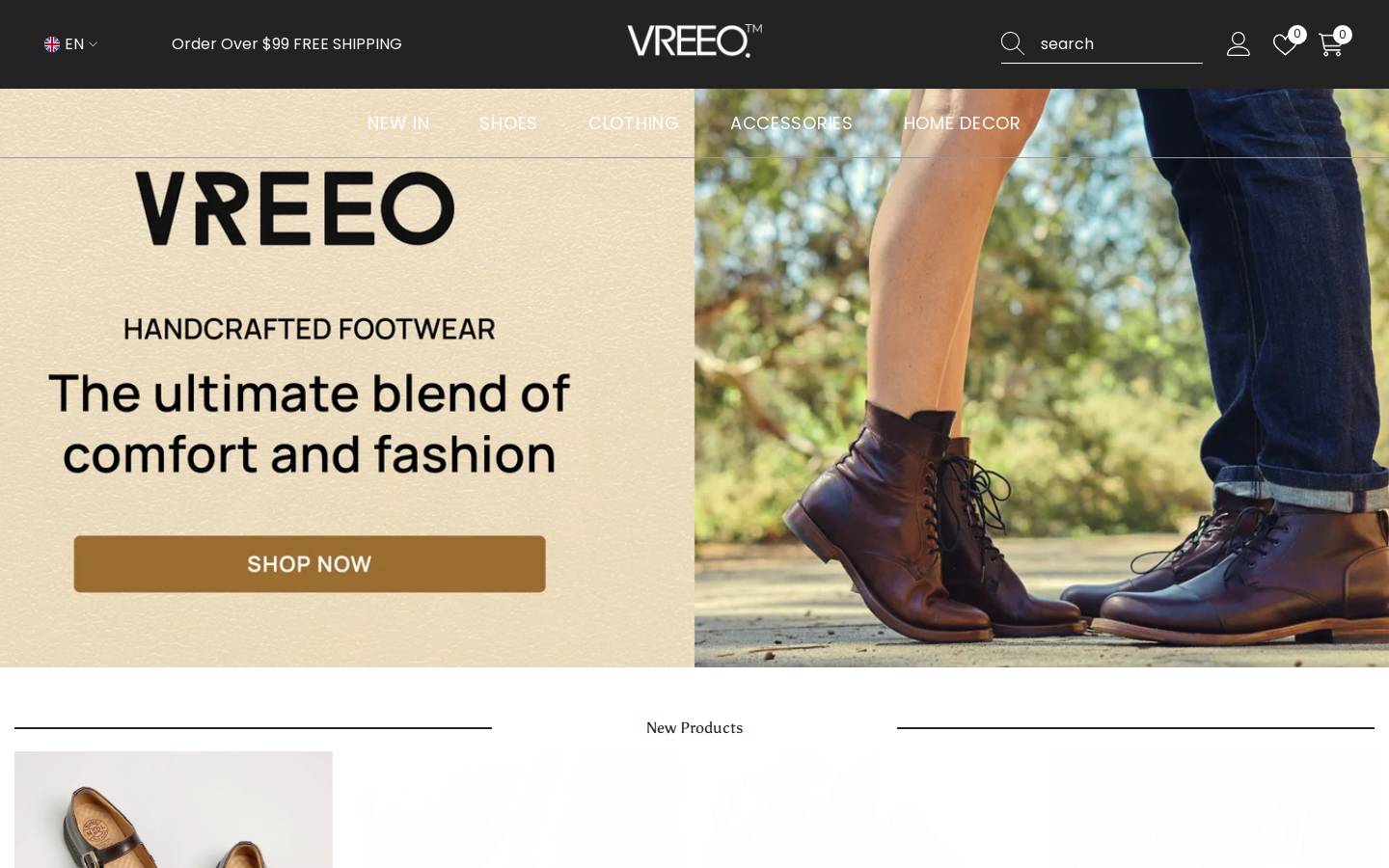 Vreeo homepage screenshot