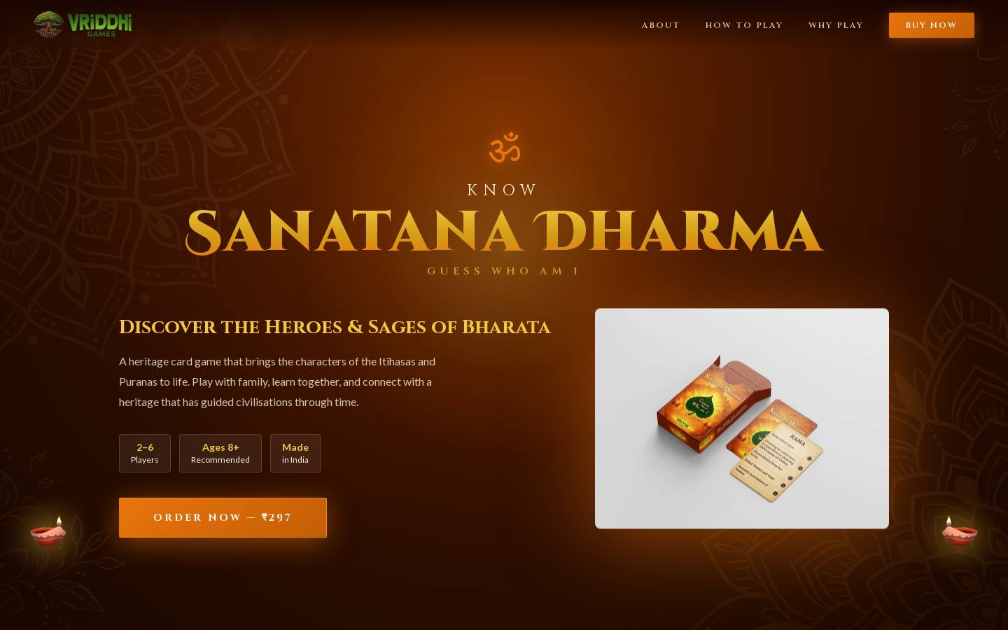 vriddhigames.com homepage screenshot