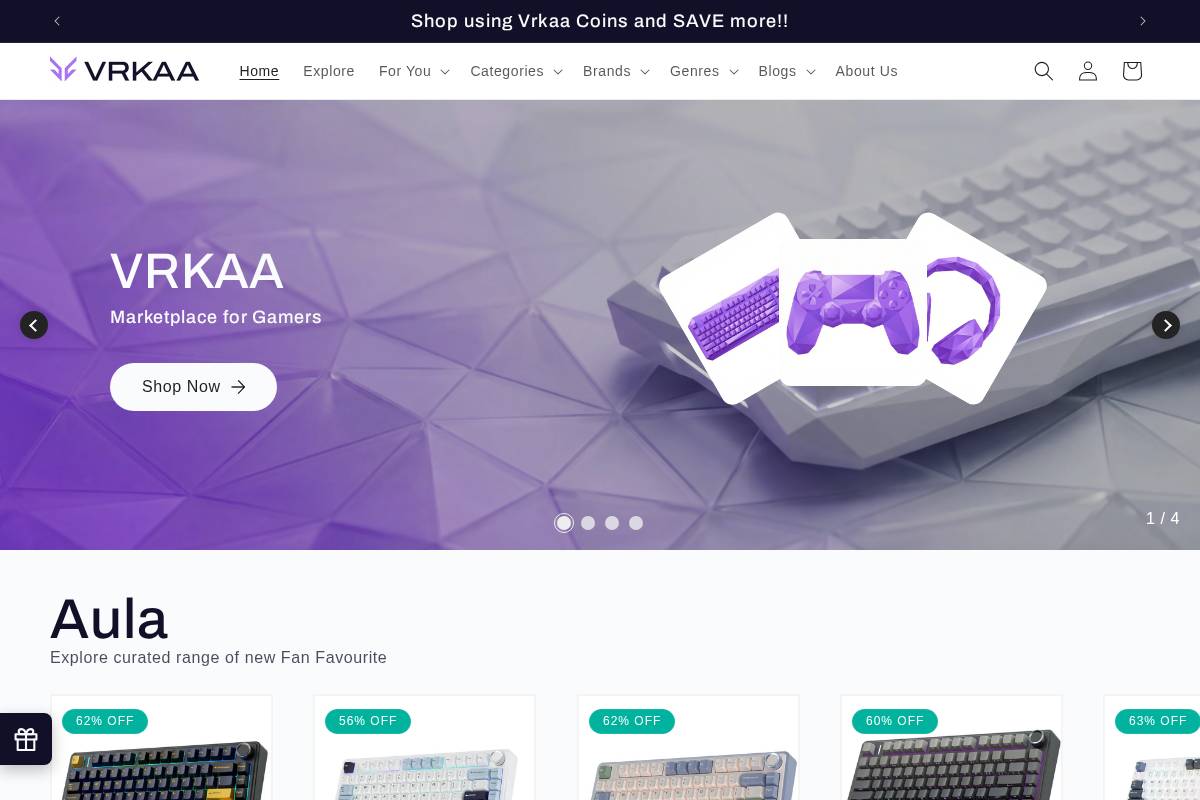 vrkaa.com homepage screenshot