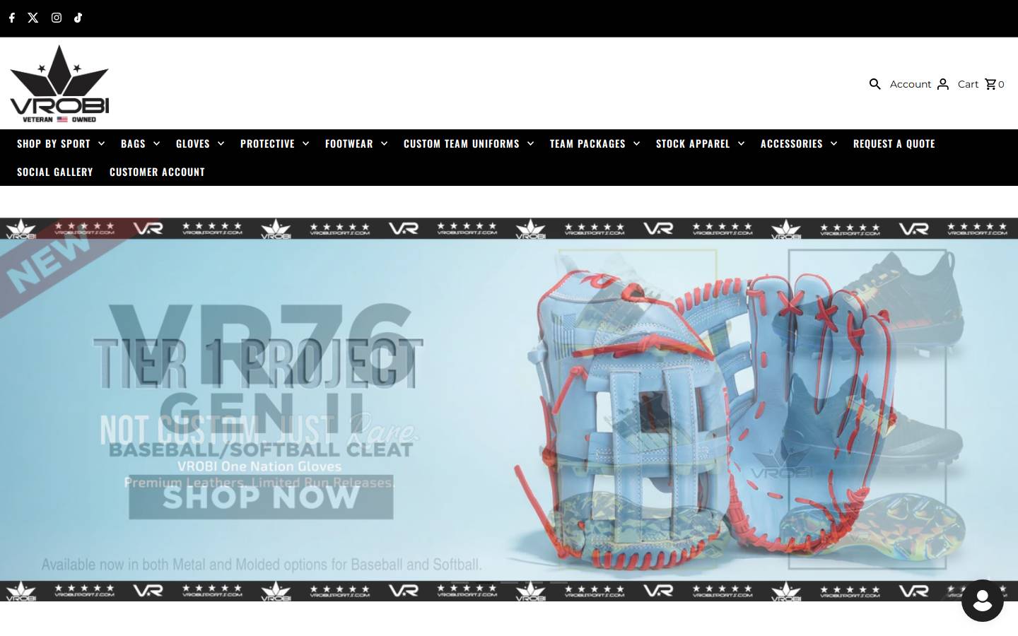 vrobisports.com homepage screenshot