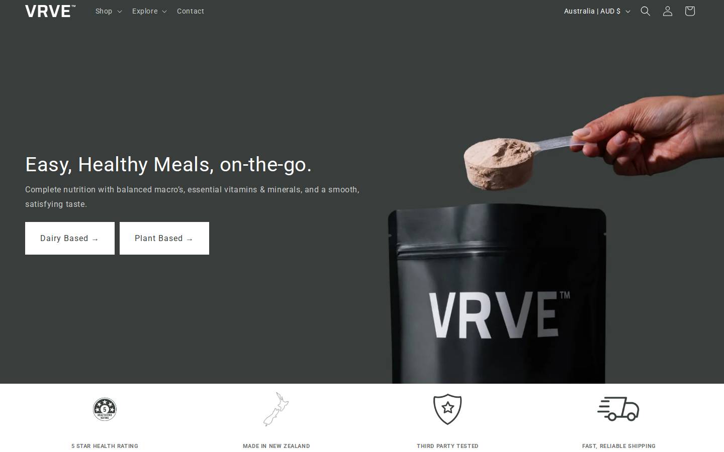 vrve.com.au homepage screenshot