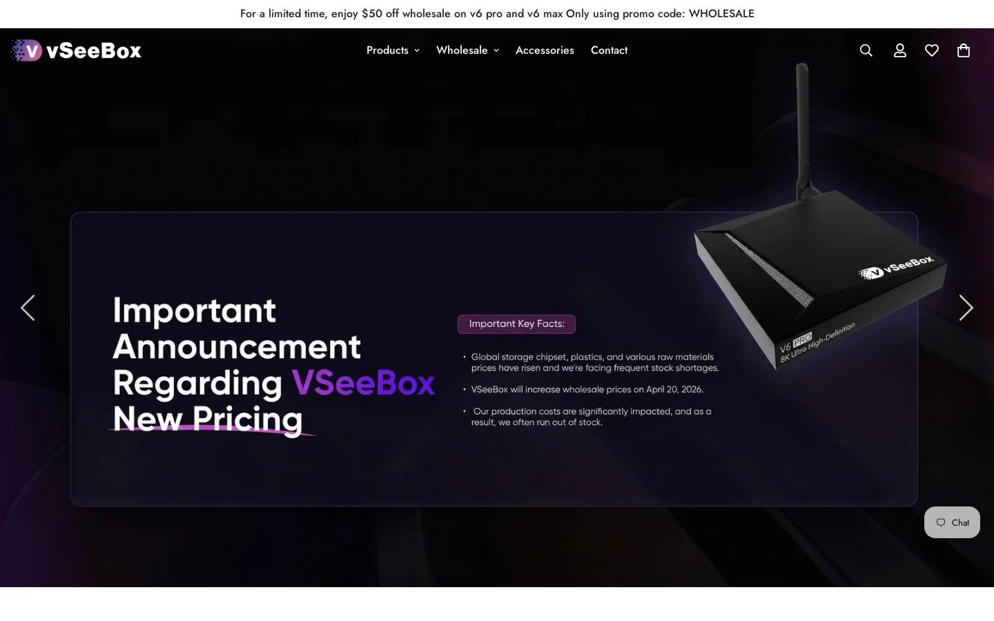 vseeboxofficial.com homepage screenshot