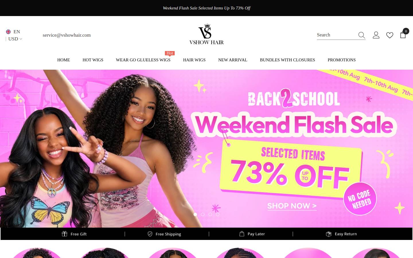 VSHOW HAIR homepage screenshot