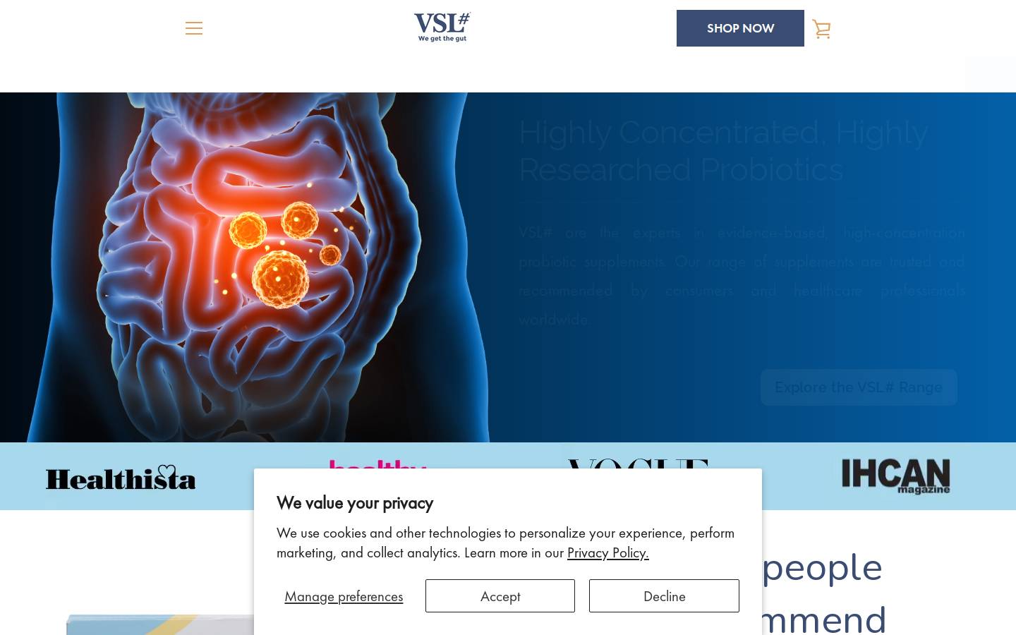 VSL# UK homepage screenshot