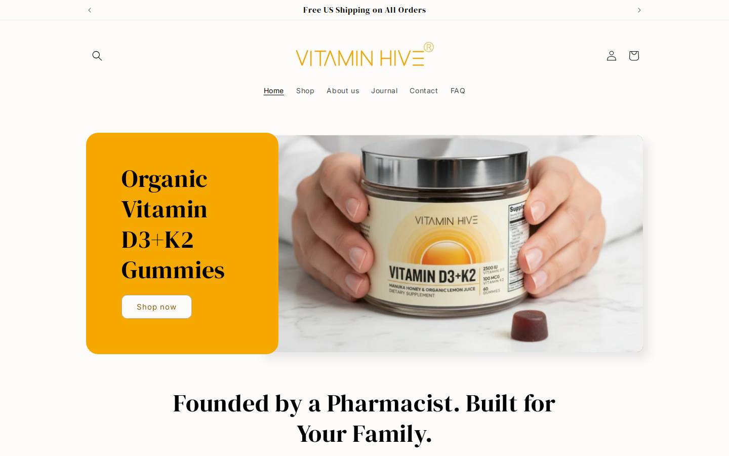 vtaminhive.com homepage screenshot