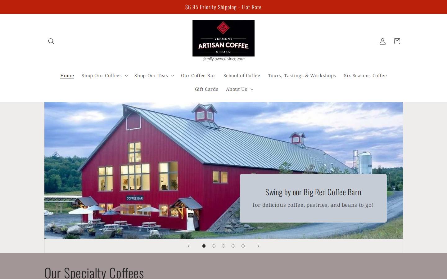 vtartisan.com homepage screenshot