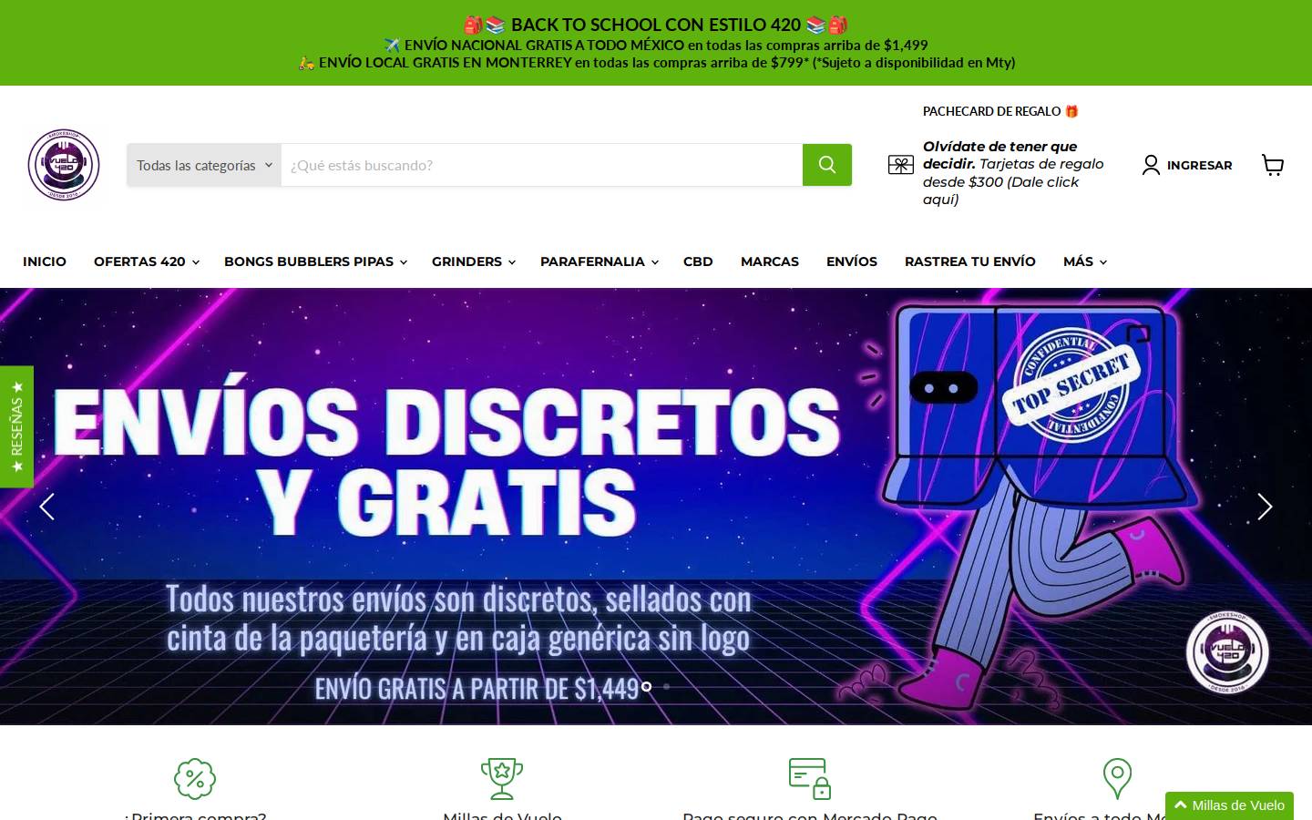vuelo420.com homepage screenshot