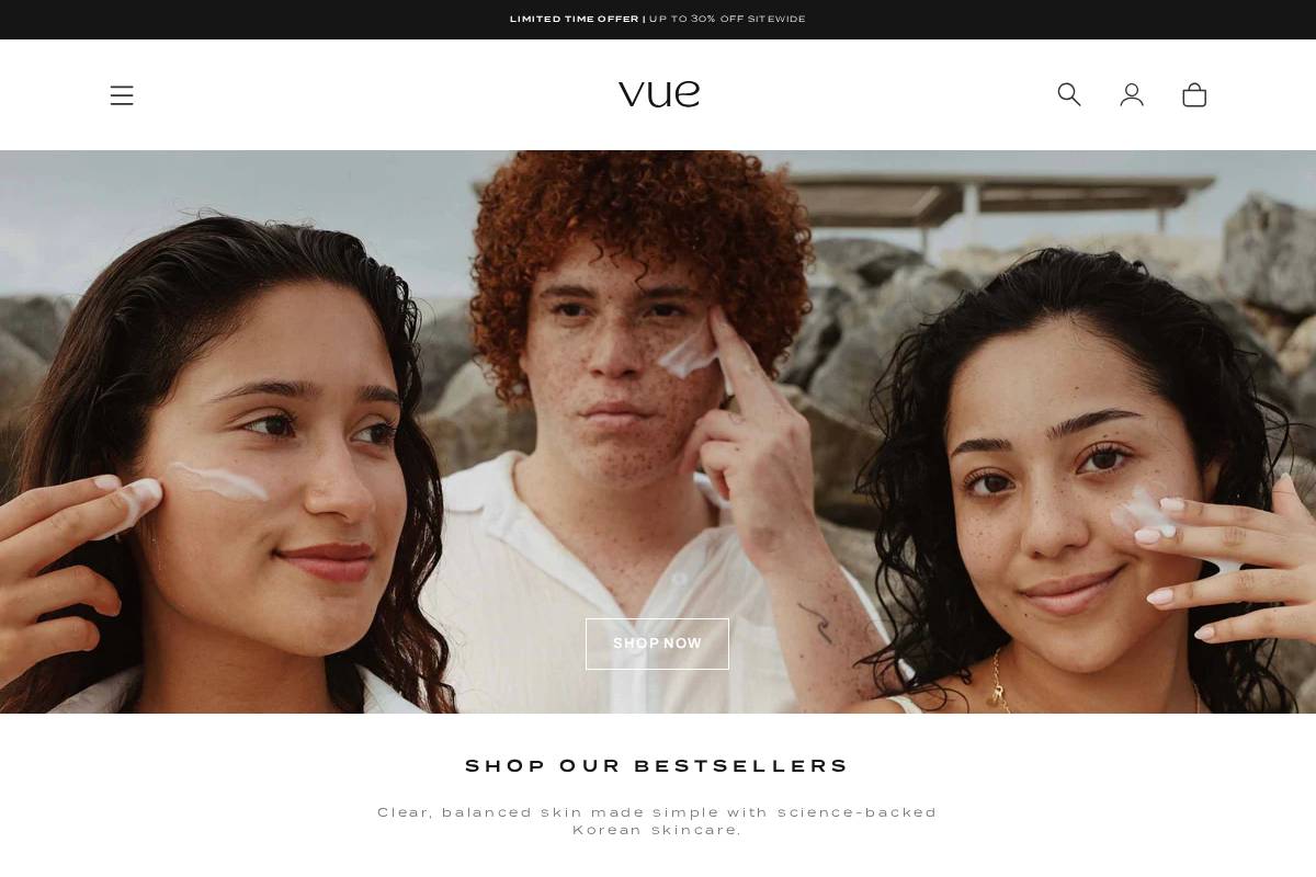 Vue homepage screenshot