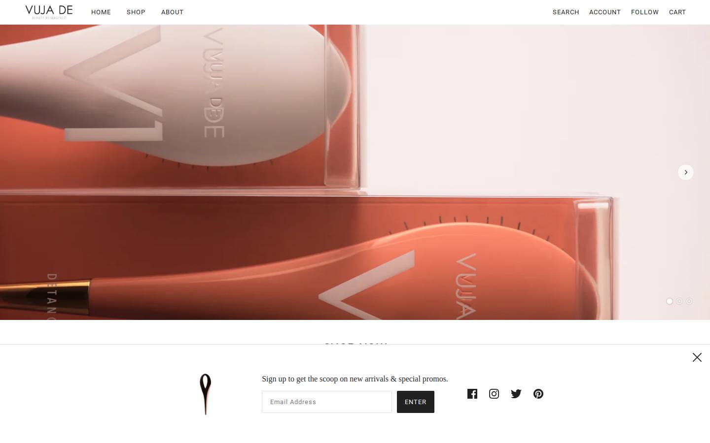 vujadebeauty.com homepage screenshot