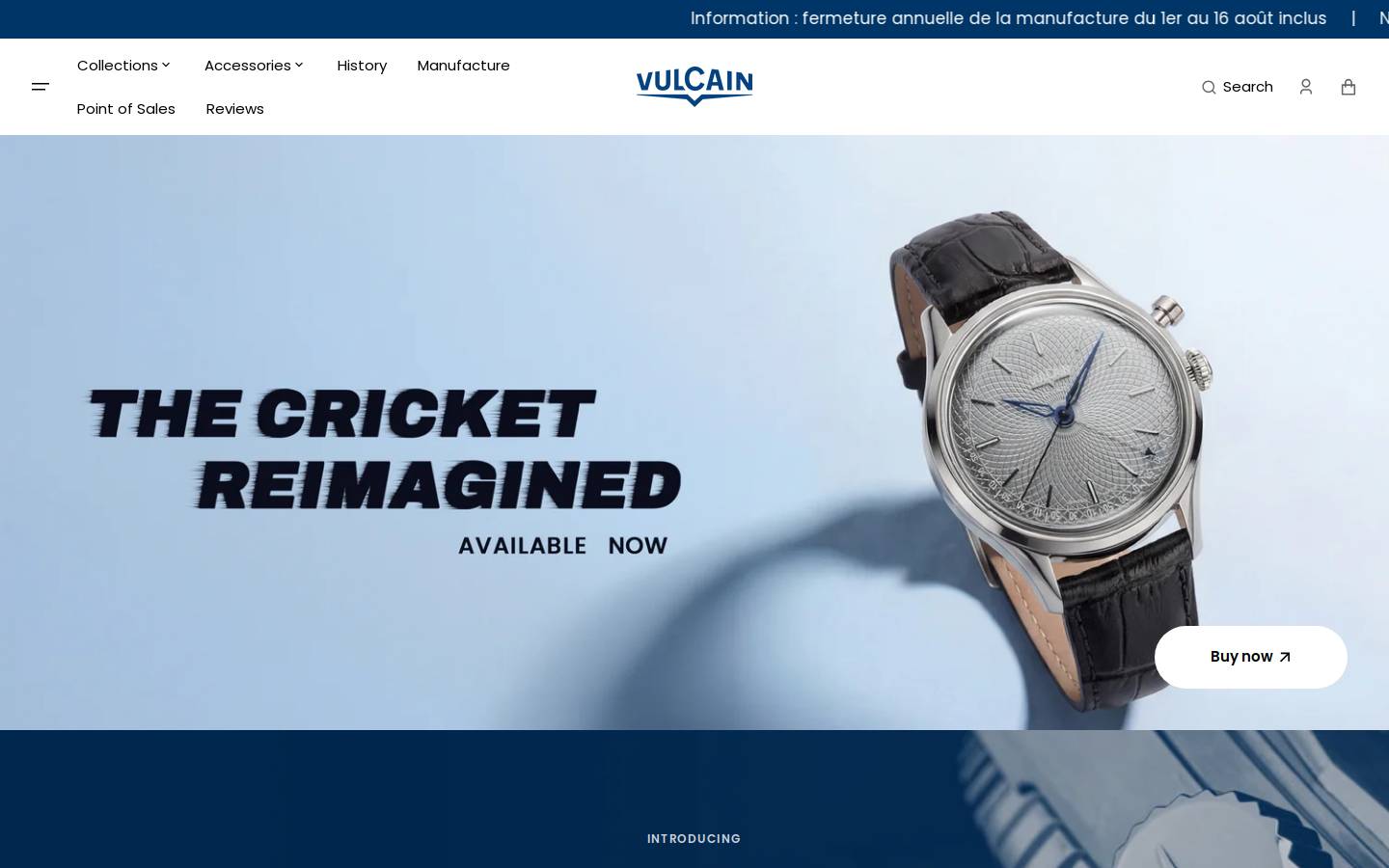 vulcain.ch homepage screenshot