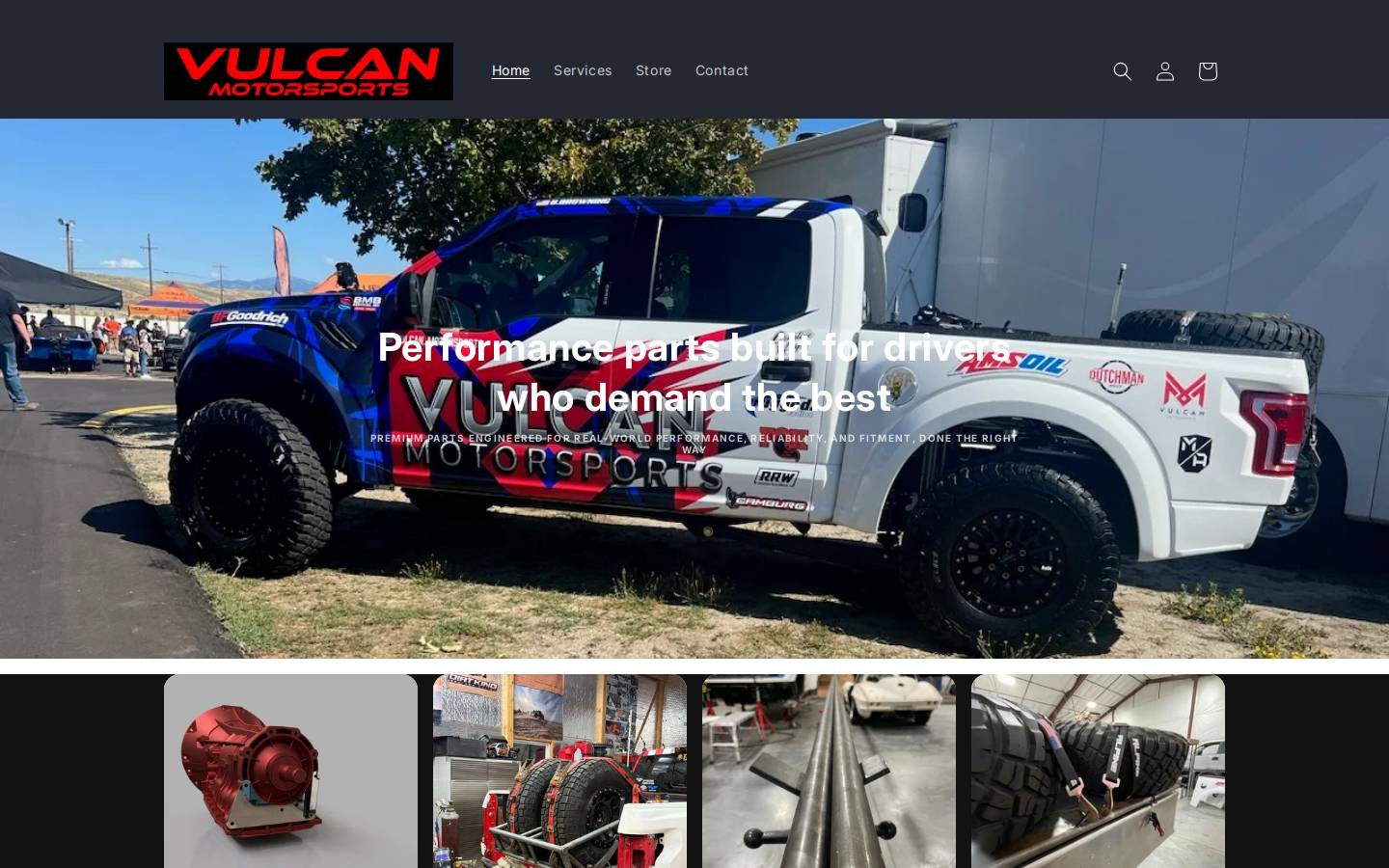 vulcan-motorsports.com homepage screenshot