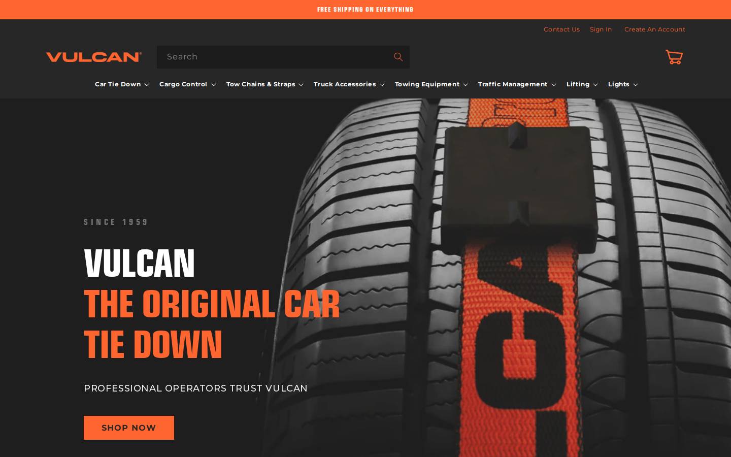 Vulcanbrands homepage screenshot