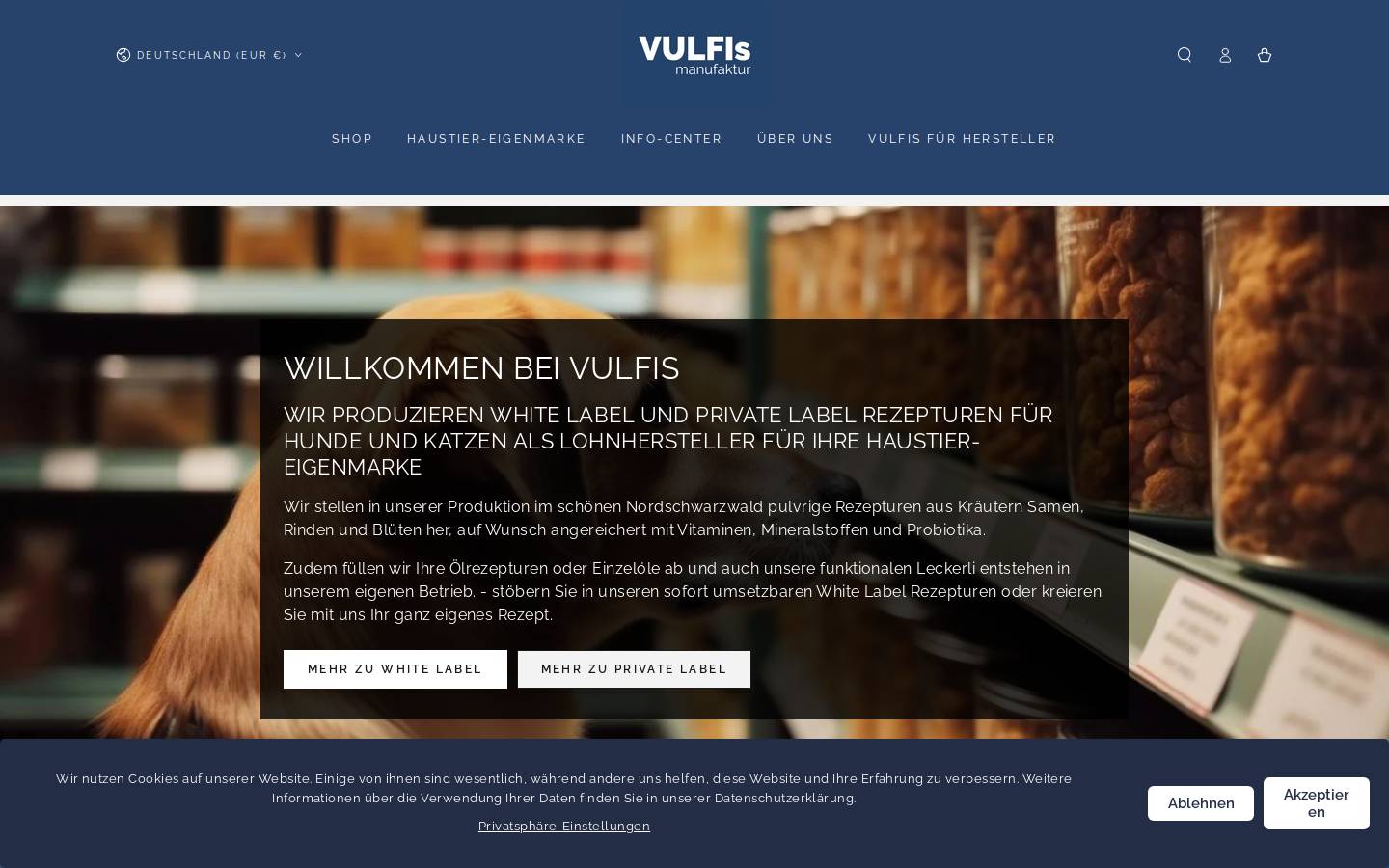 vulfis-manufaktur.de homepage screenshot