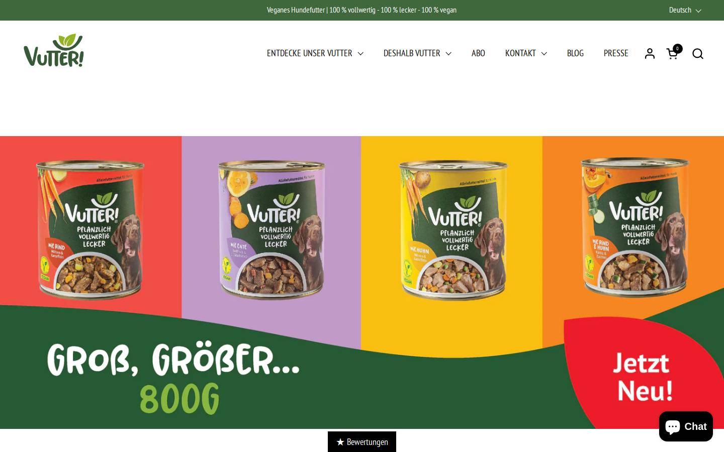 vutter.app homepage screenshot
