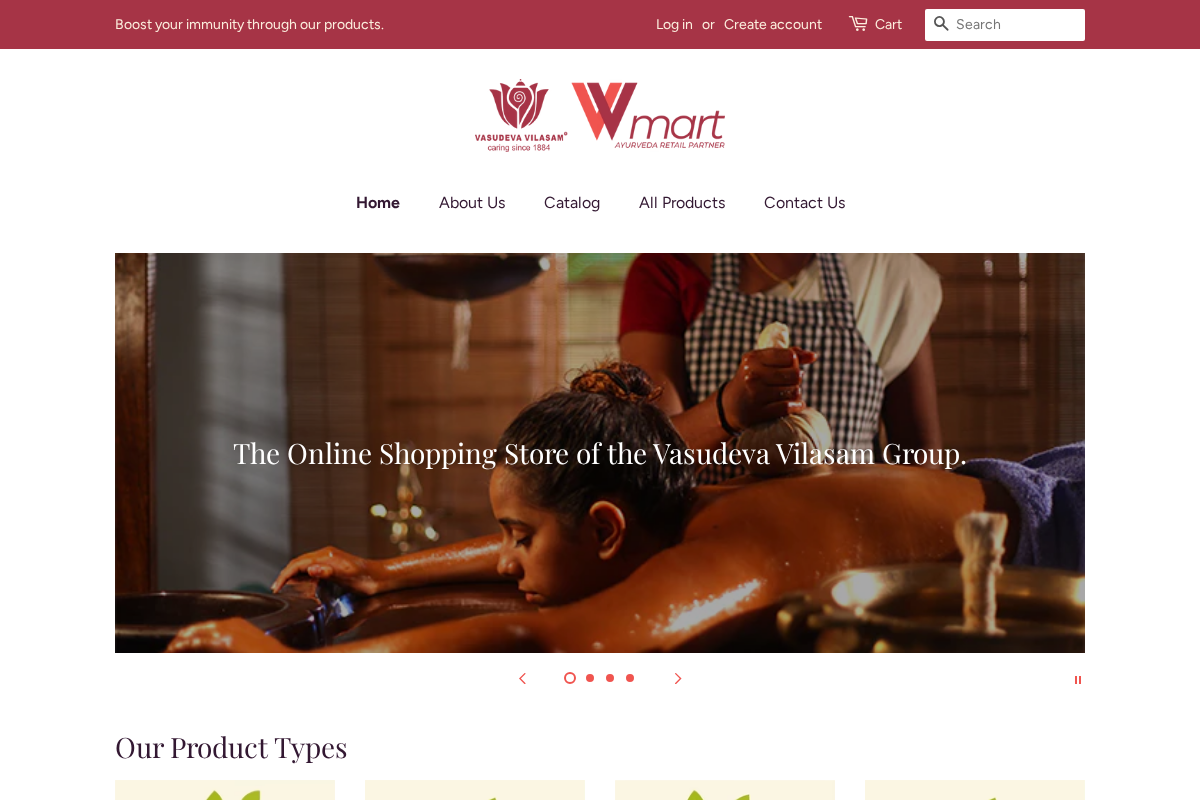 VV Mart Online homepage screenshot