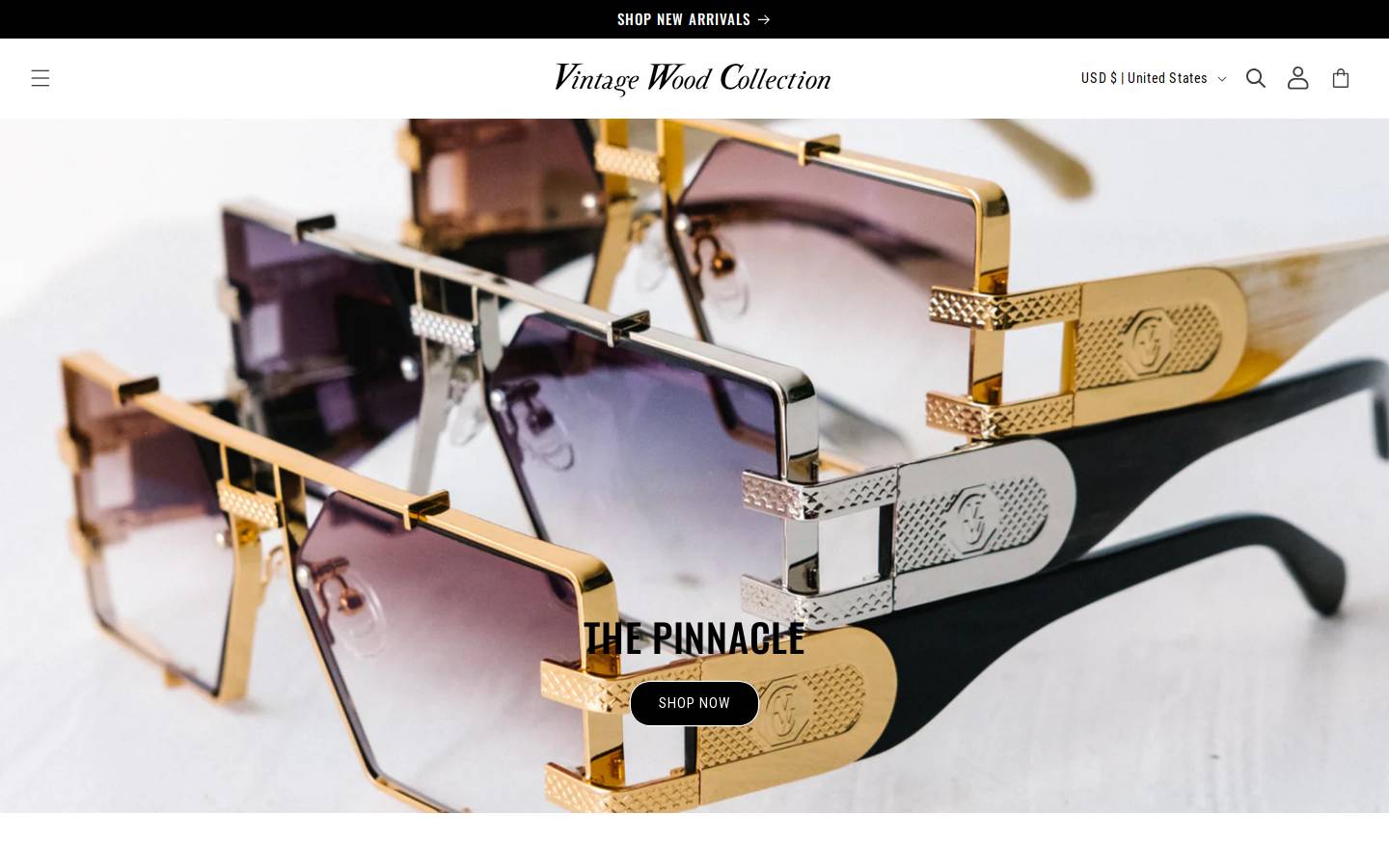 vwceyewear.com homepage screenshot