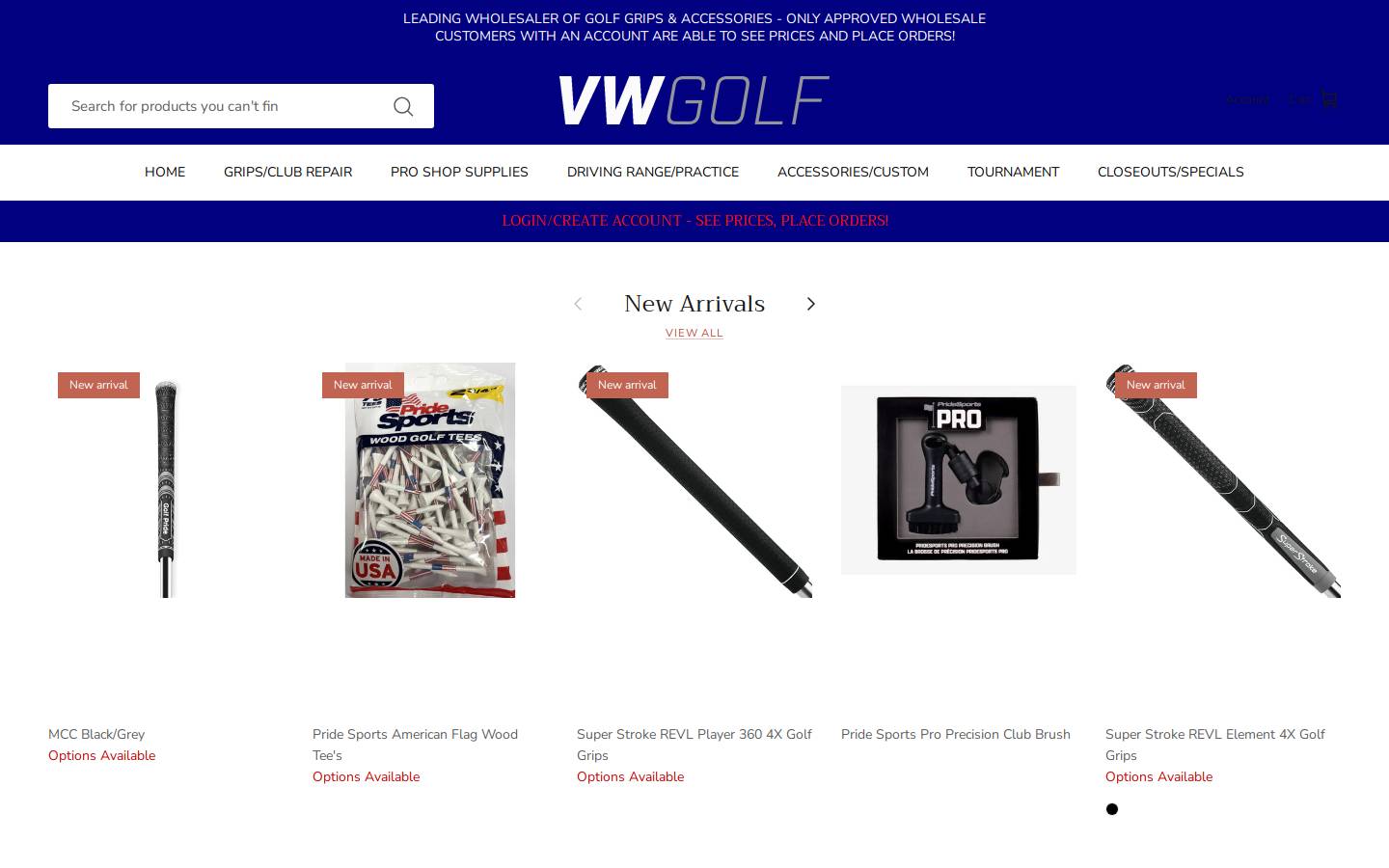 vwgolfgrips.com homepage screenshot