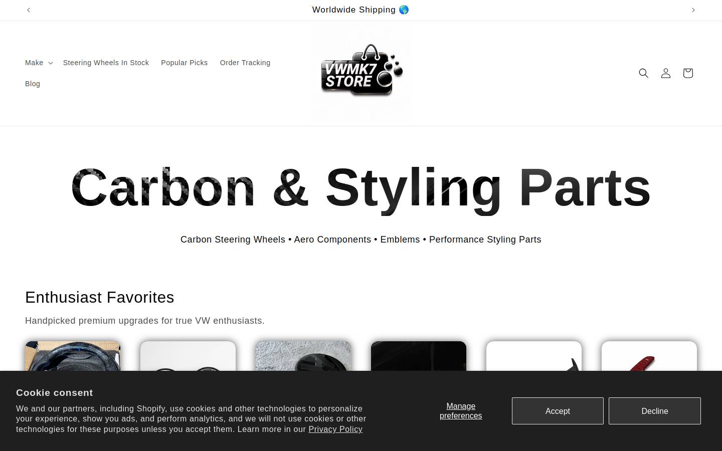 VWMK7 | STORE homepage screenshot