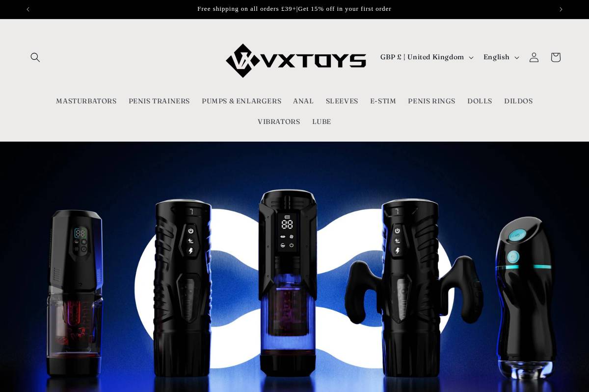 Vxtoys homepage screenshot
