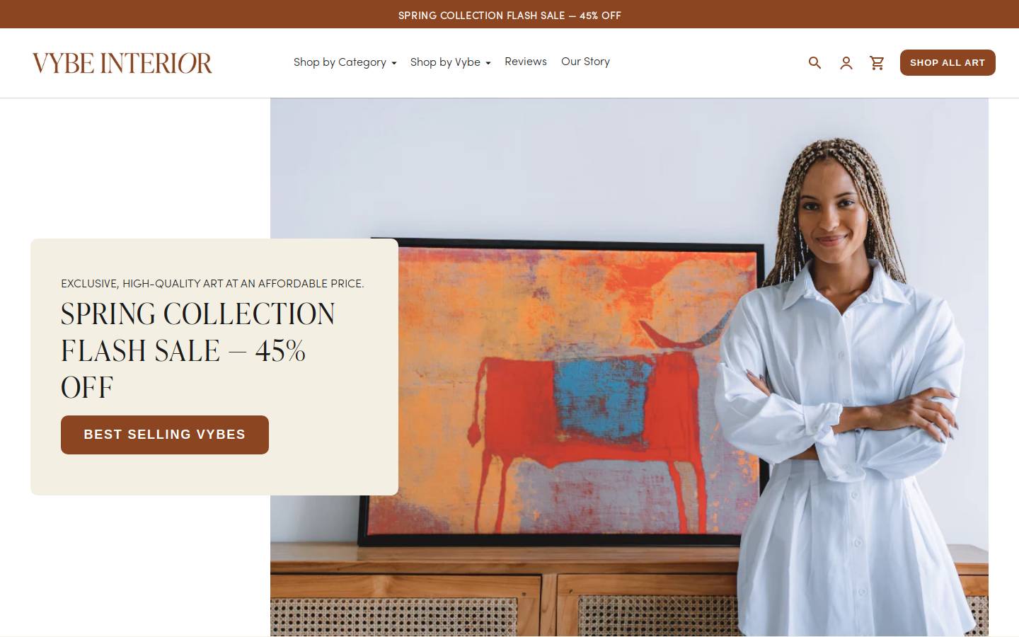 Vybe Interior homepage screenshot