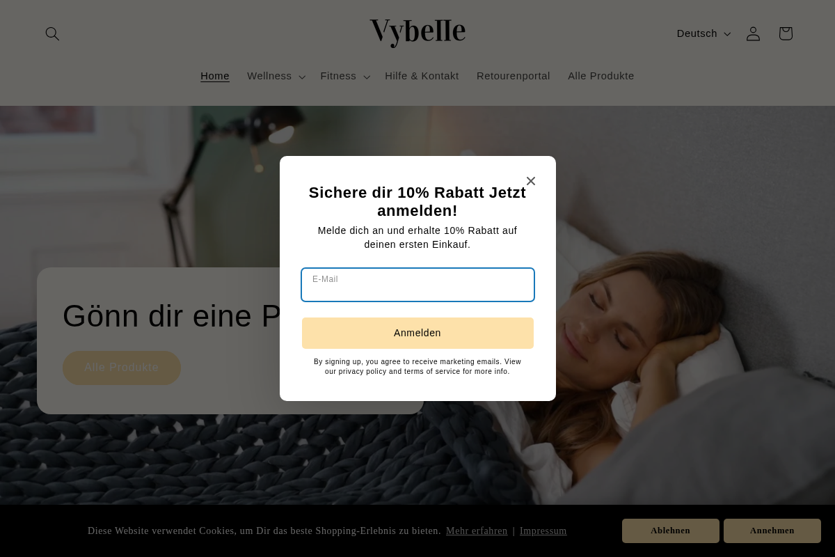 vybelle.de homepage screenshot